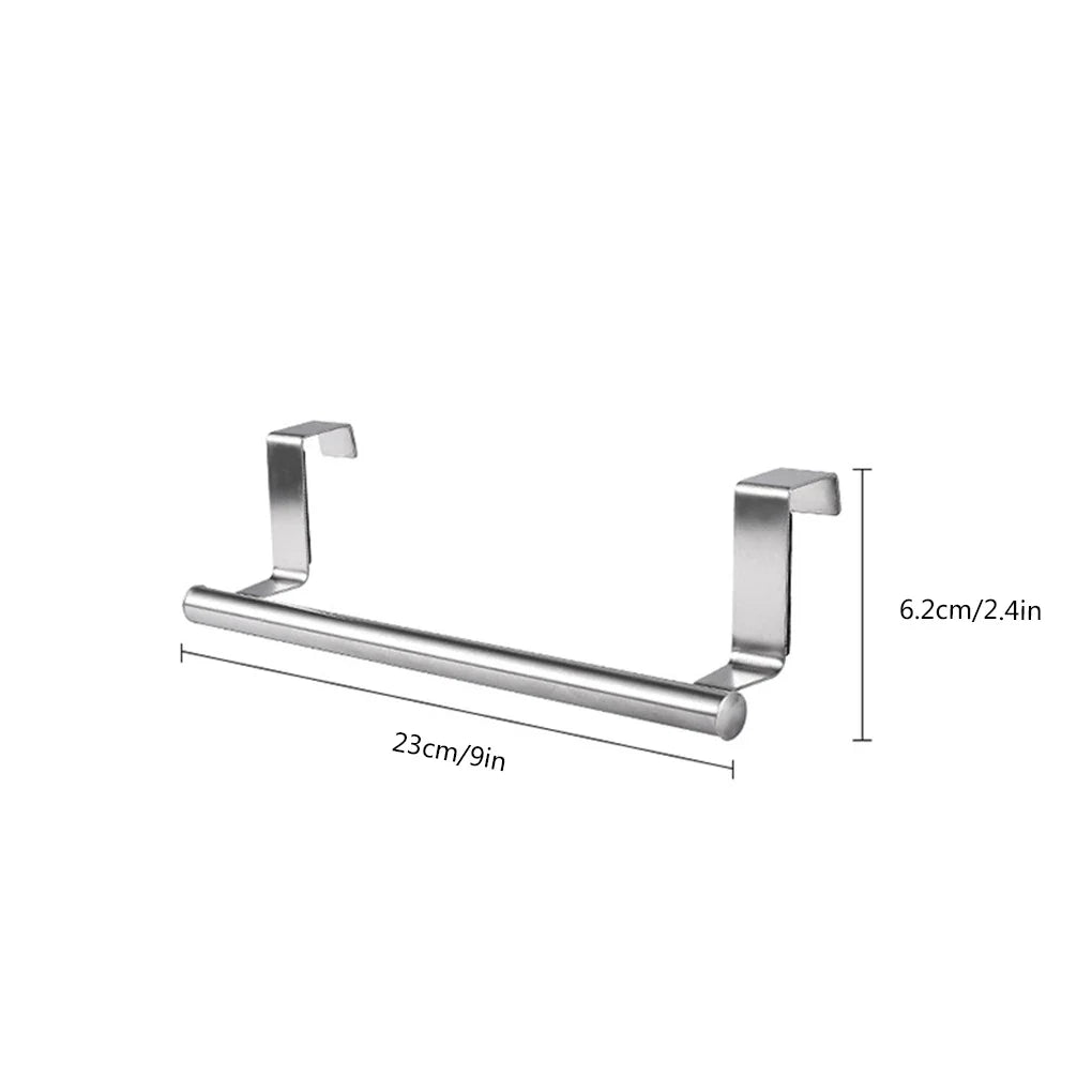 1pc Stainless Steel Towel Rack Bathroom Towel Holder Stand Kitchen Cabinet Door Hanging Organizer Shelf Wall Mounted Towel Bar